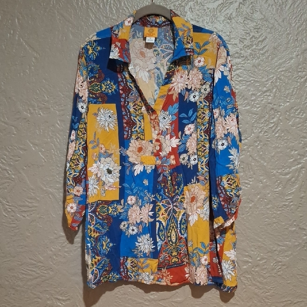 Ruby Rd. Women's Colorful Floral Tops Tees - Short eleeve  Size 1X